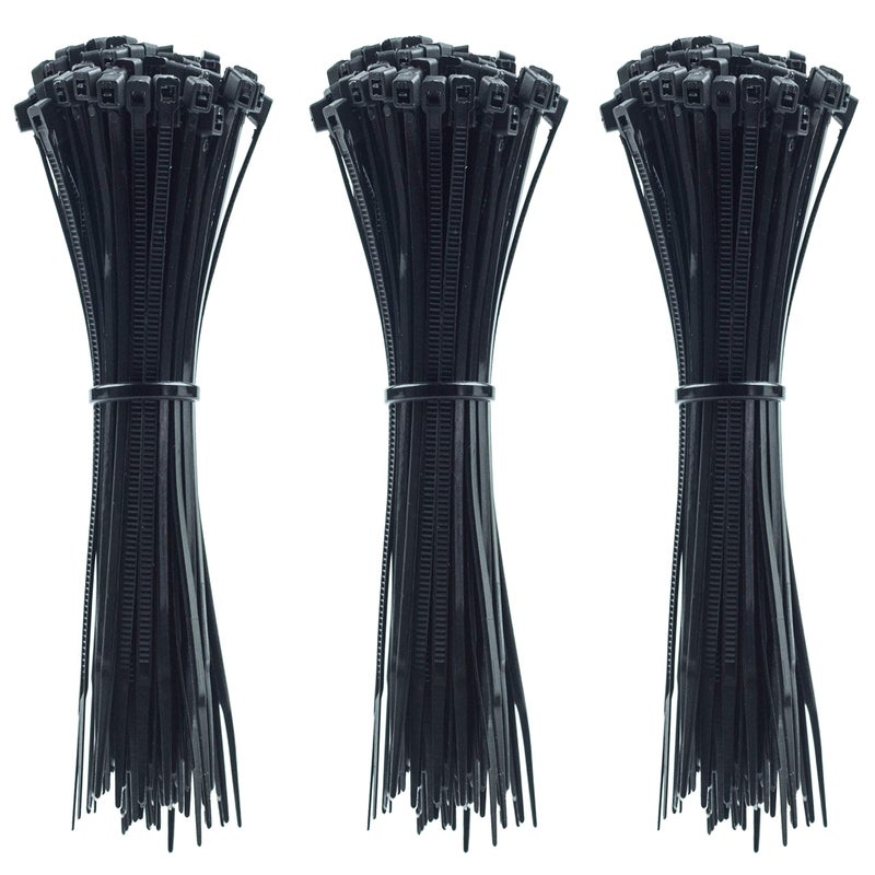 MILEKE 4 Inch Zip Ties (Tying Length 2.8""), 300Pcs Nylon Cable Ties Black - Image 1